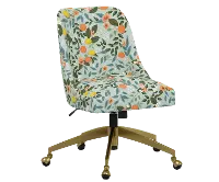 RPC84-9GLDRPCCTGRMNLCB Rifle Paper Co Brynn Citrus Grove Mint Office Chair with Gold Base