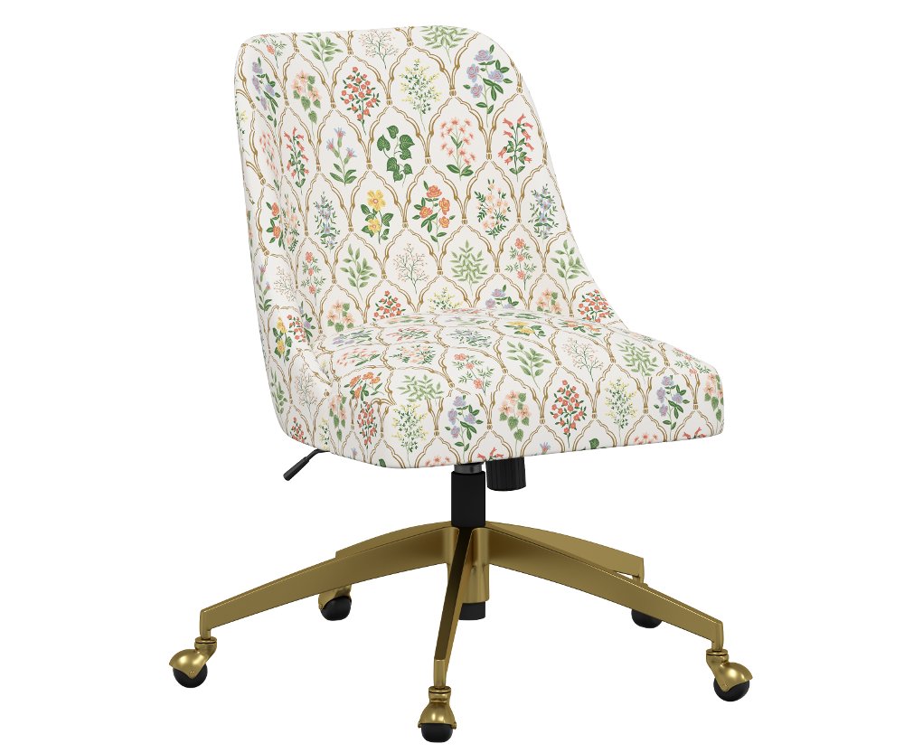 Rifle Paper Co Brynn Hawthorn Multi Office Chair with Gold Base
