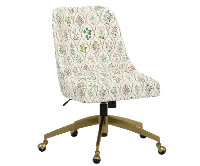 RPC84-9GLDRPCHWTMLTLCB Rifle Paper Co Brynn Hawthorn Multi Office Chair with Gold Base