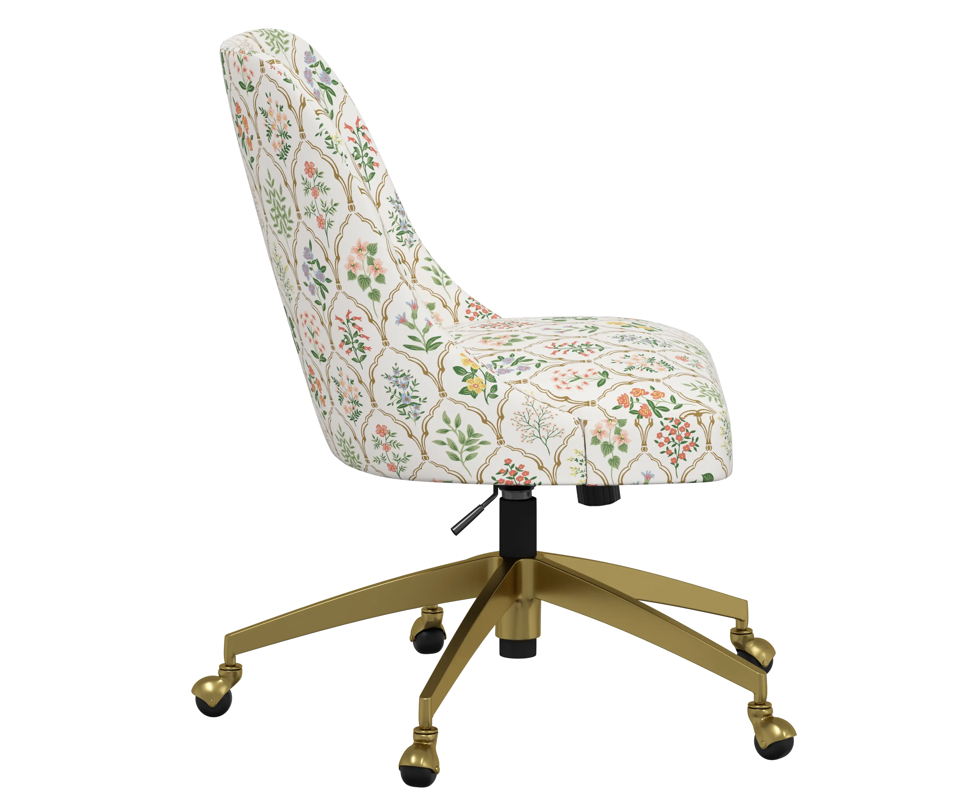 RPC84-9GLDRPCHWTMLTLCB Rifle Paper Co Brynn Hawthorn Multi Office Chair with Gold Base-3