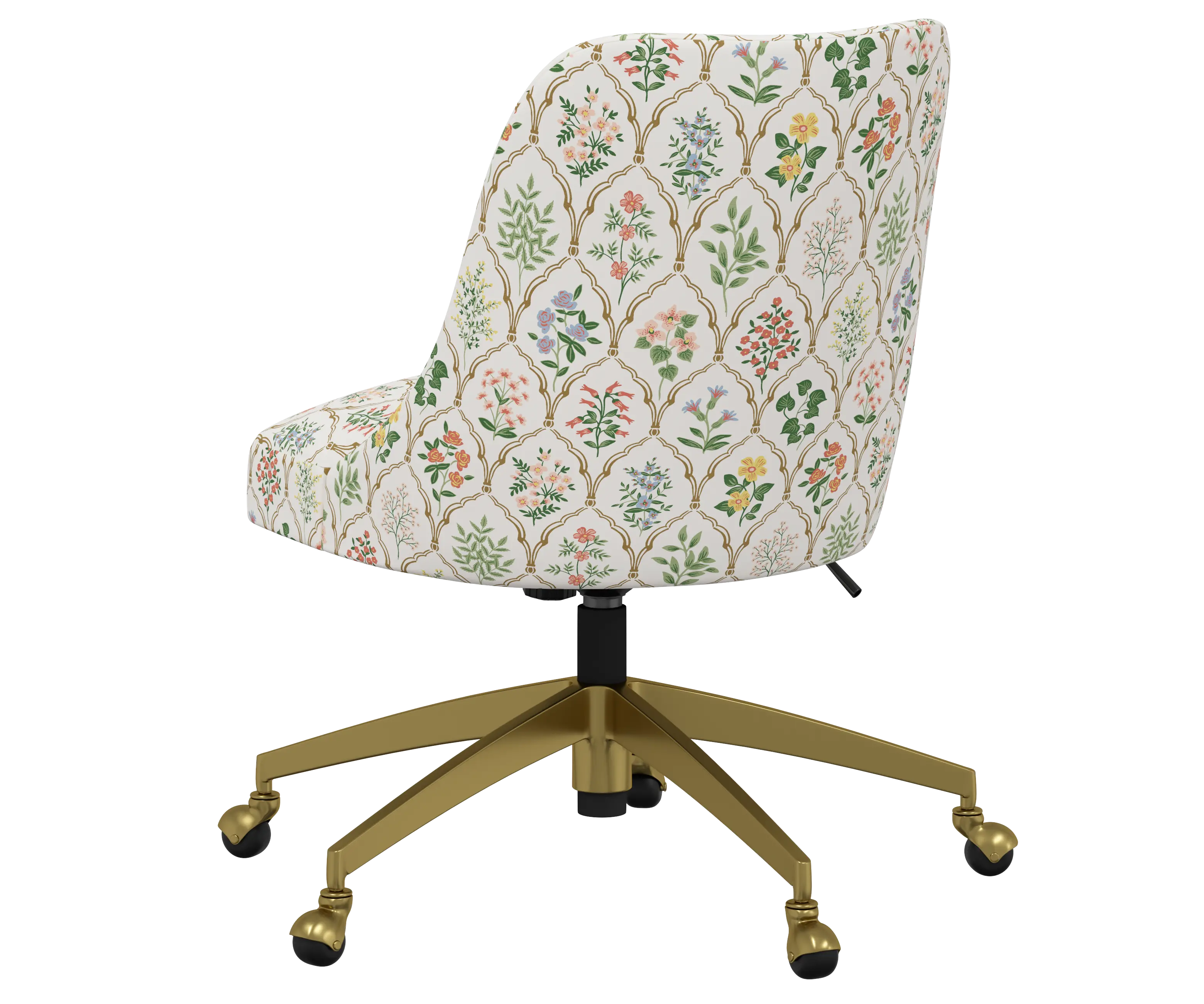 RPC84-9GLDRPCHWTMLTLCB Rifle Paper Co Brynn Hawthorn Multi Office Chair with Gold Base-4