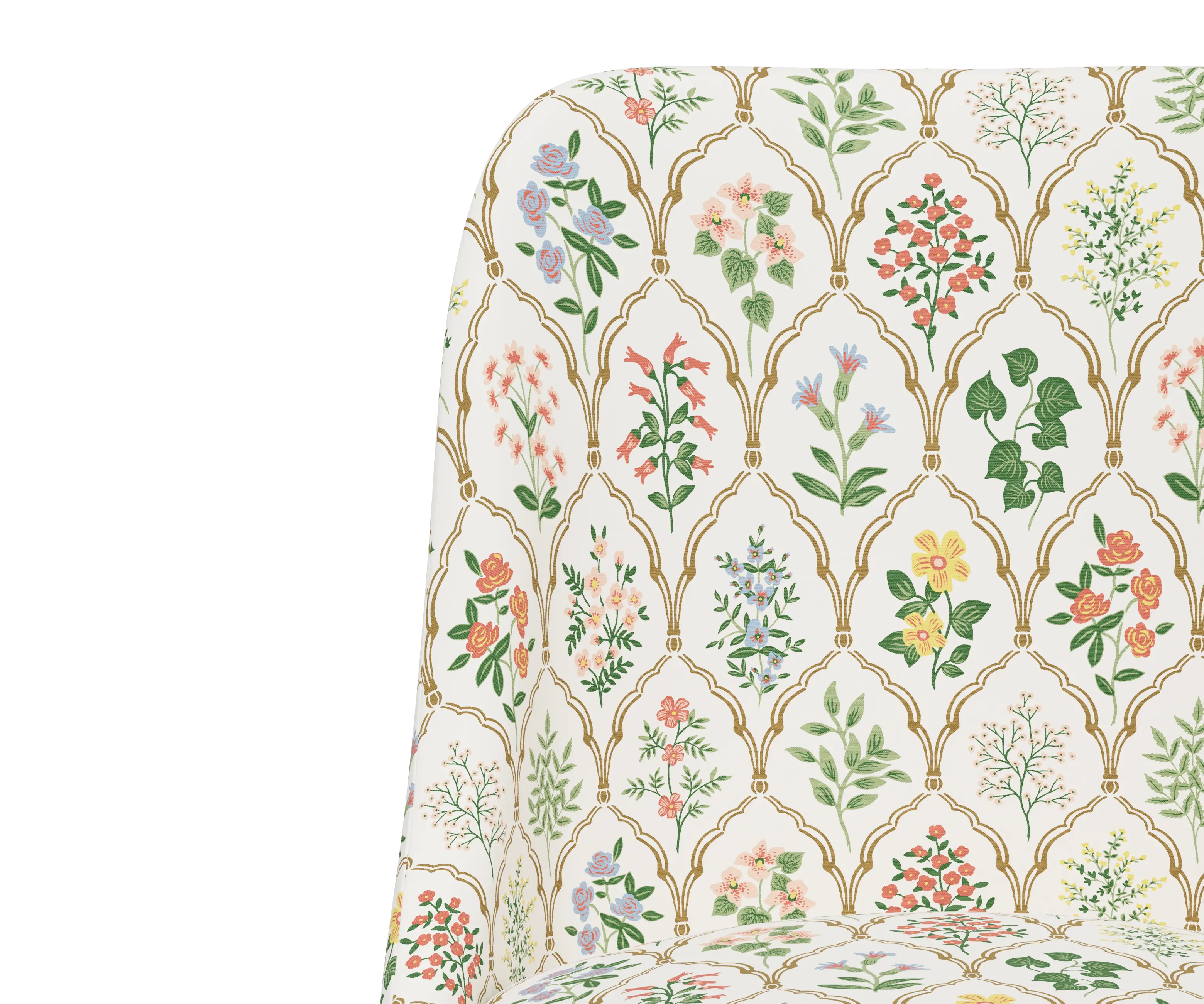 RPC84-9GLDRPCHWTMLTLCB Rifle Paper Co Brynn Hawthorn Multi Office Chair with Gold Base-5