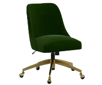 RPC84-9GLDTTNEMR Rifle Paper Co Brynn Titan Emerald Office Chair with Gold Base