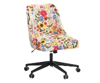 RPC84-9RPCBLSBLSLCB Rifle Paper Co Brynn Blossom Blush Office Chair with Black Base