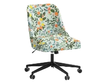 RPC84-9RPCCTGRMNLCB Rifle Paper Co Brynn Citrus Grove Mint Office Chair with Black Base