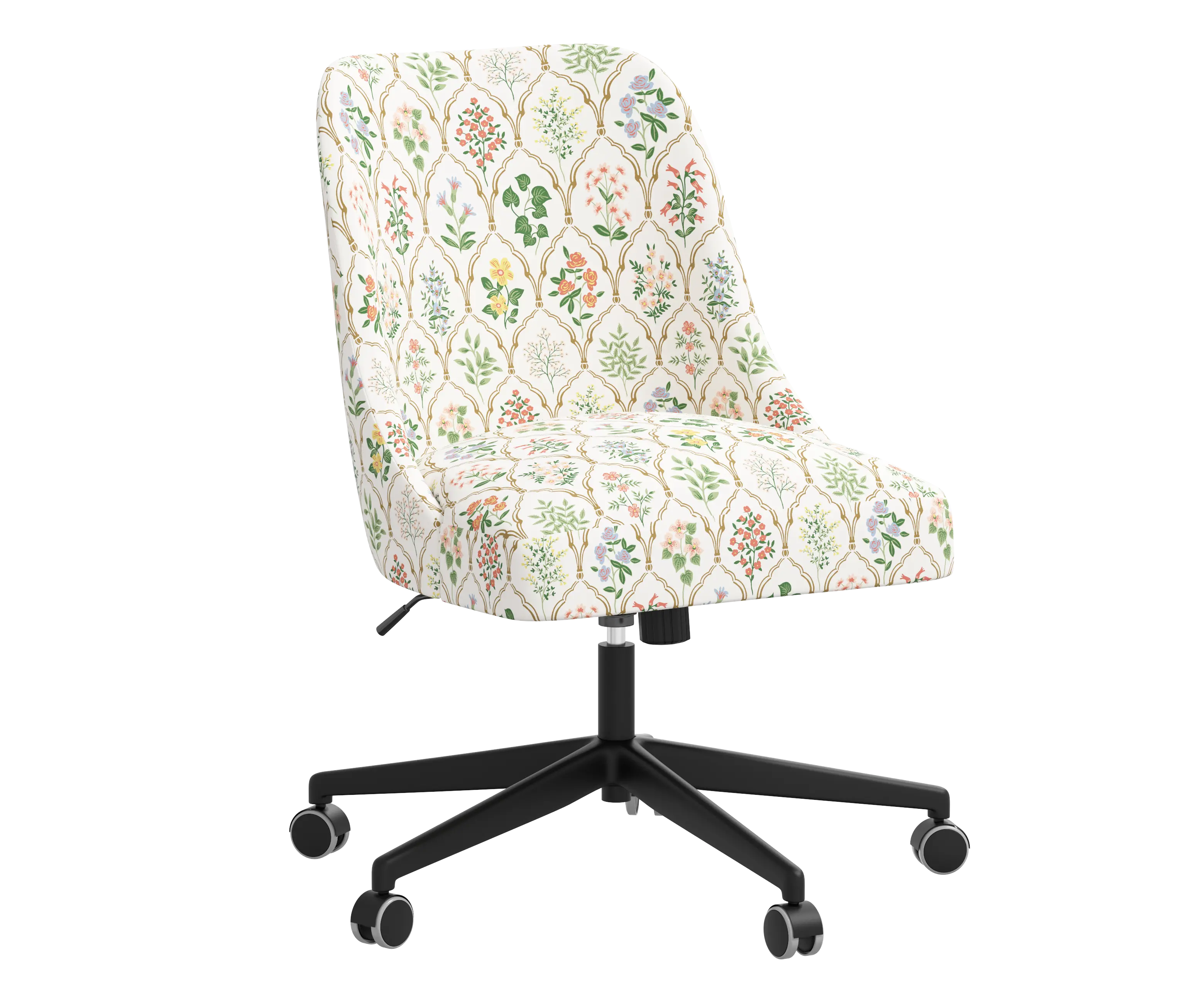 RPC84-9RPCHWTMLTLCB Rifle Paper Co Brynn Hawthorn Multi Office Chair with Black Base-1