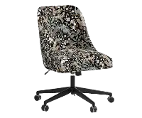 RPC84-9RPCPCBLKLCB Rifle Paper Co Brynn Peacock Black Office Chair with Black Base