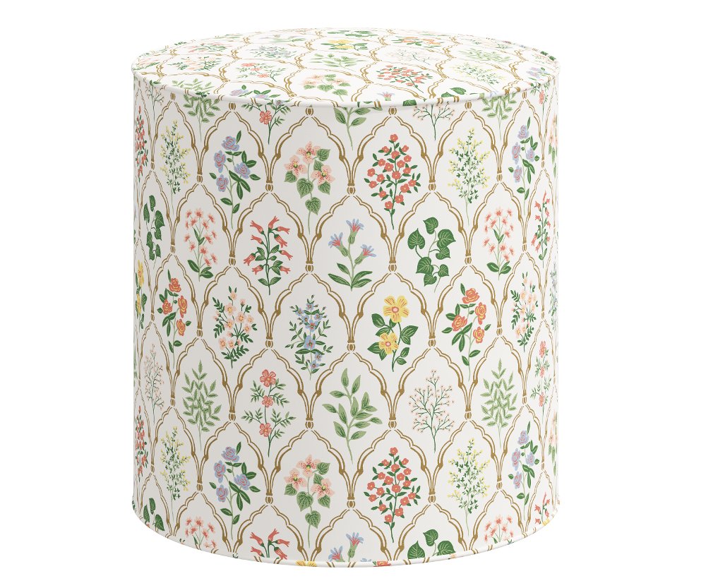 Rifle Paper Co Billie Hawthorn Multi Round Ottoman