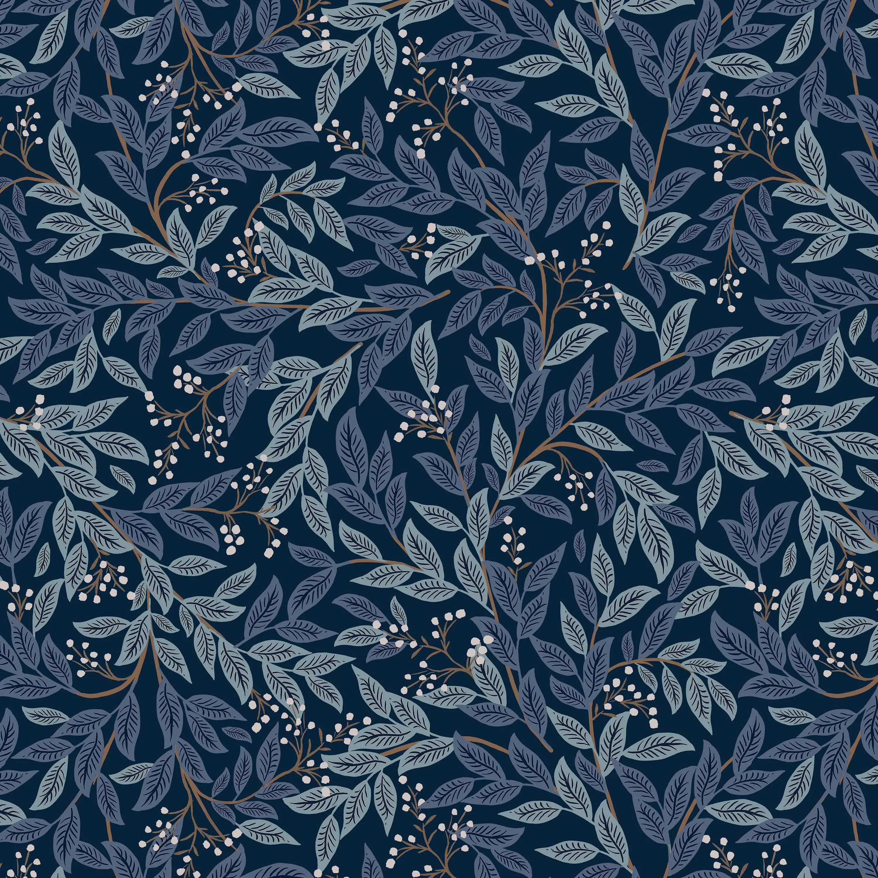 RPC90-2RPCWLBNVLCB Rifle Paper Co Billie Willowberry Navy Round Ottoman-5