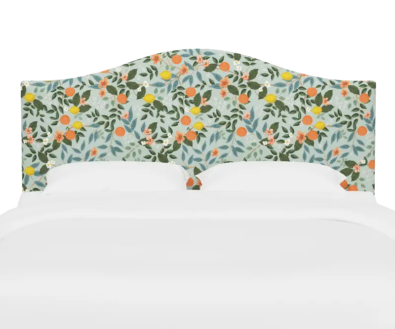 Rifle Paper Co Kenmore Citrus Grove Mint Queen Headboard