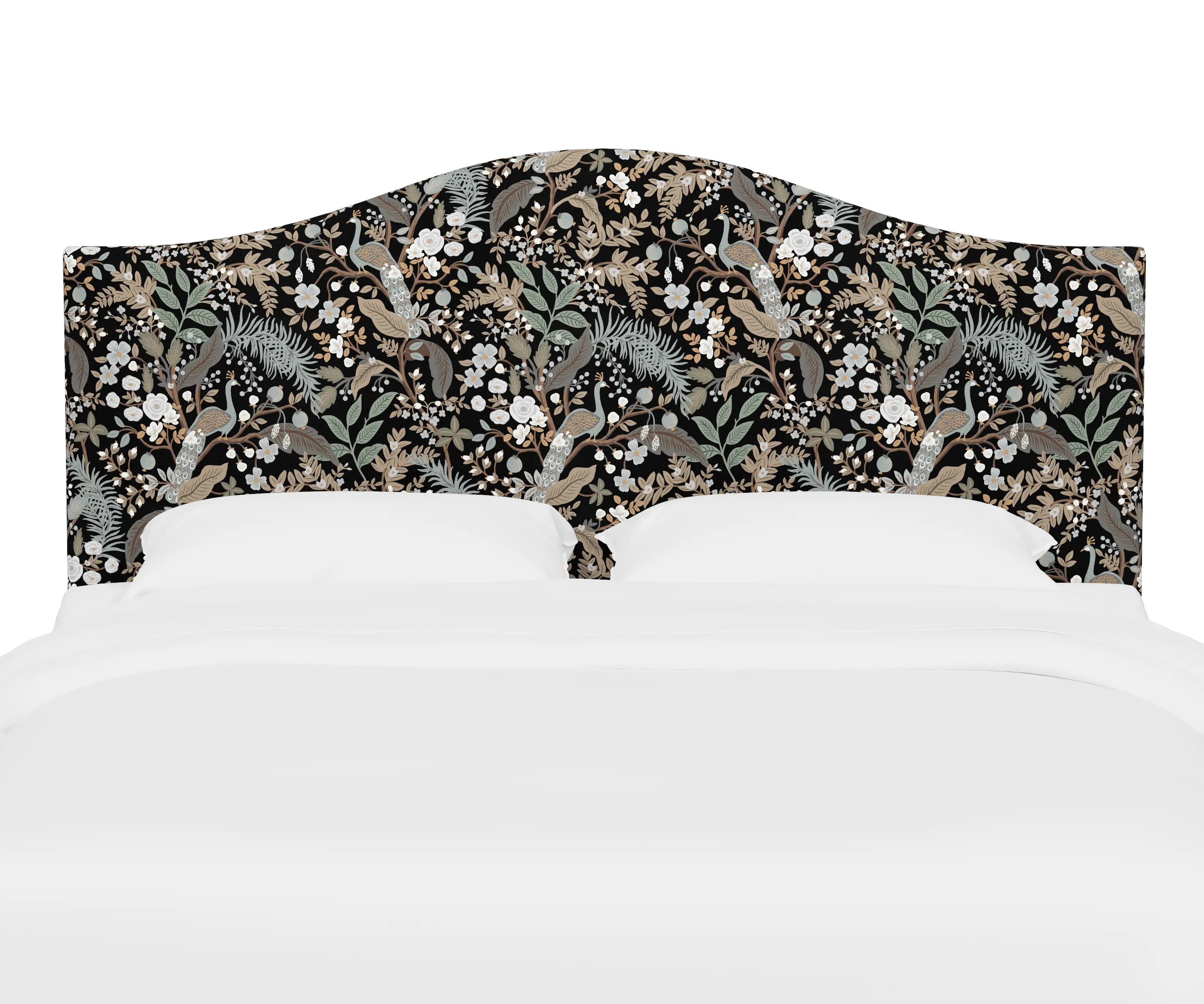 RPC912QRPCPCBLKLCB Rifle Paper Co Kenmore Peacock Black Queen Headboard-1