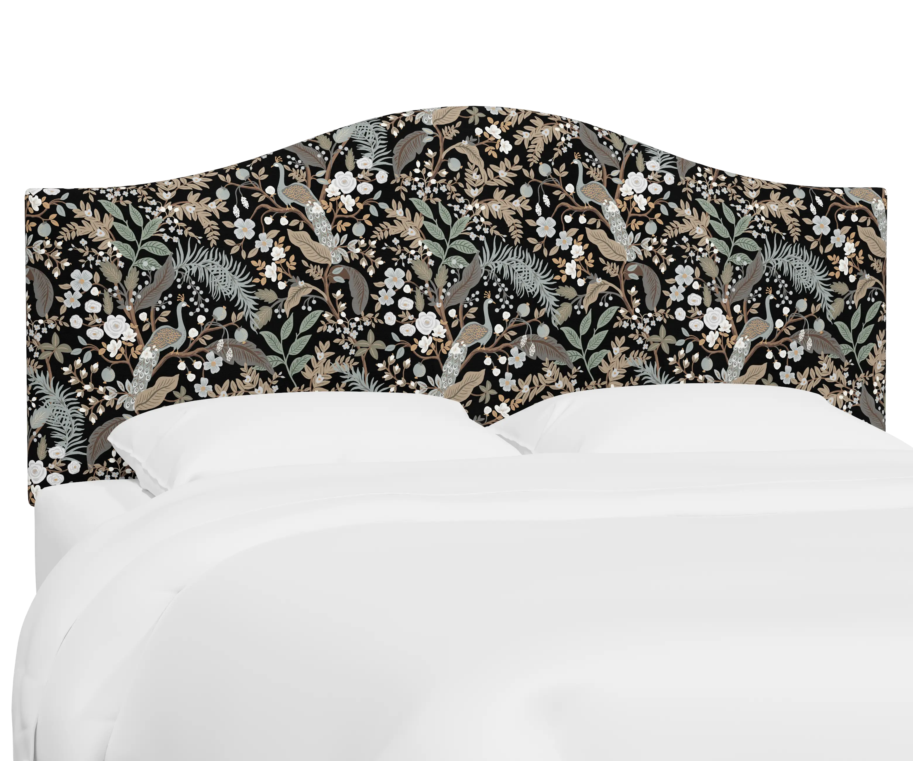 RPC912QRPCPCBLKLCB Rifle Paper Co Kenmore Peacock Black Queen Headboard-2