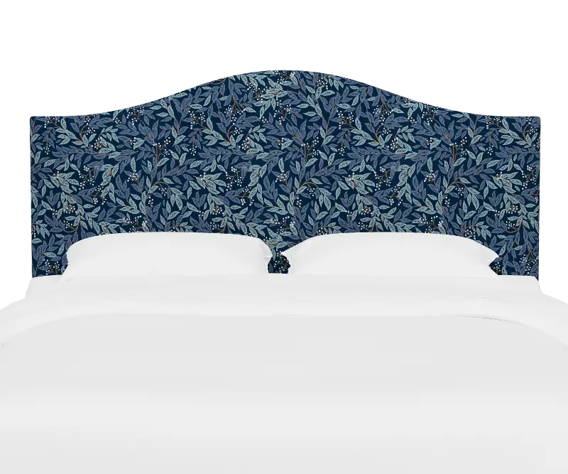 Rifle Paper Co Kenmore Willowberry Navy Cal-King Headboard