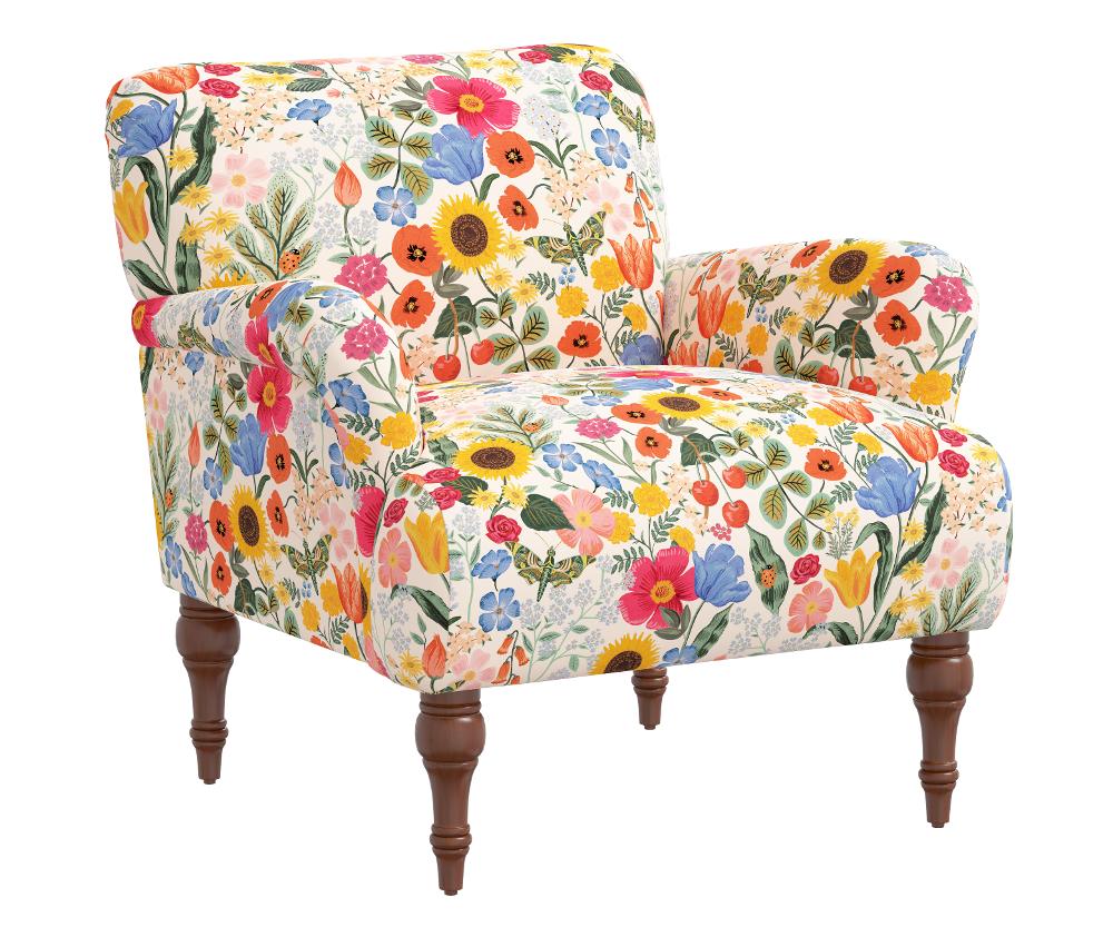 Rifle Paper Co Elodie Blossom Blush Accent Chair