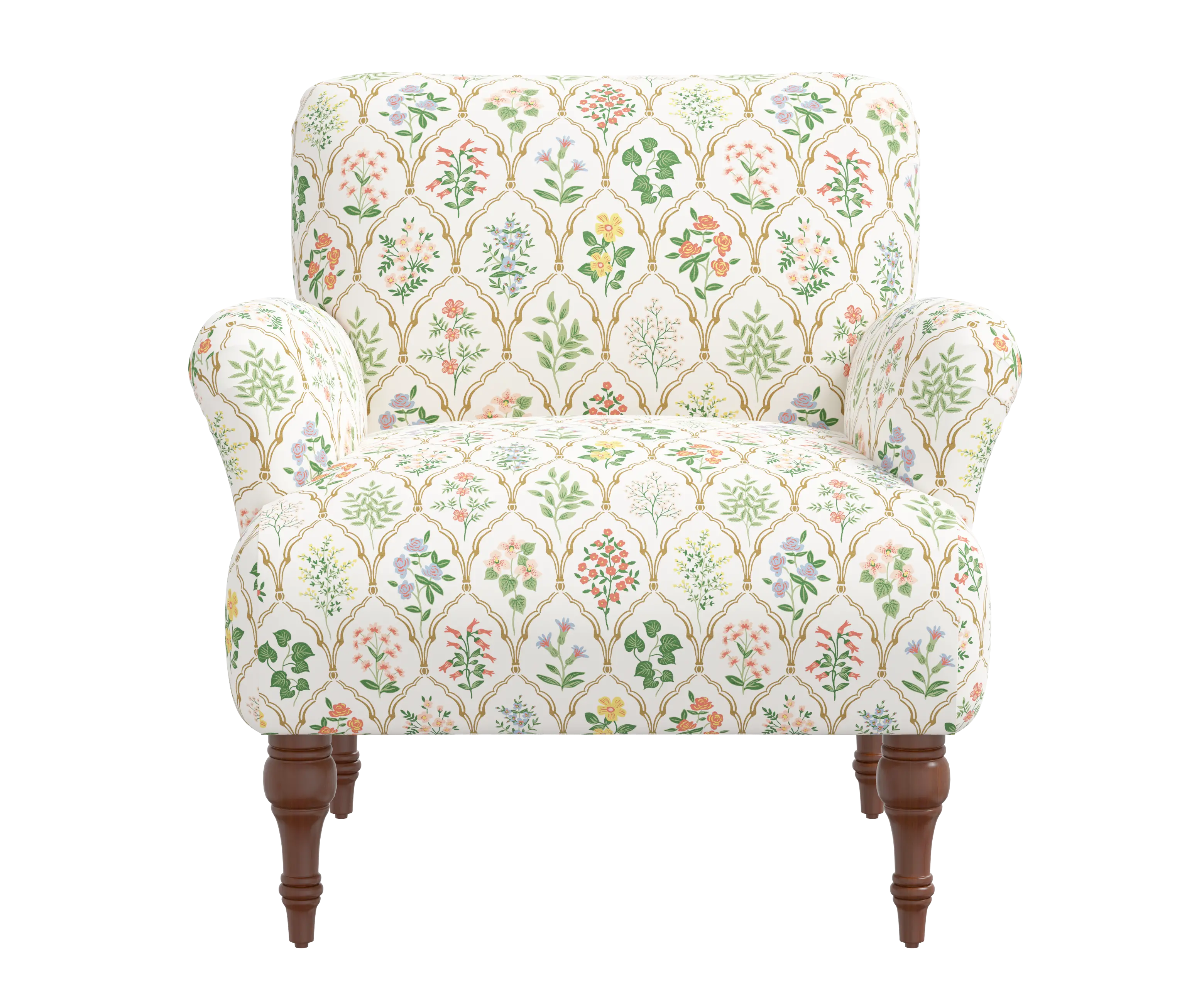 RPC9305RPCHWTMLTLCB Rifle Paper Co Elodie Hawthorn Multi Accent Chair-1