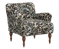 RPC9305RPCPCBLKLCB Rifle Paper Co Elodie Peacock Black Accent Chair