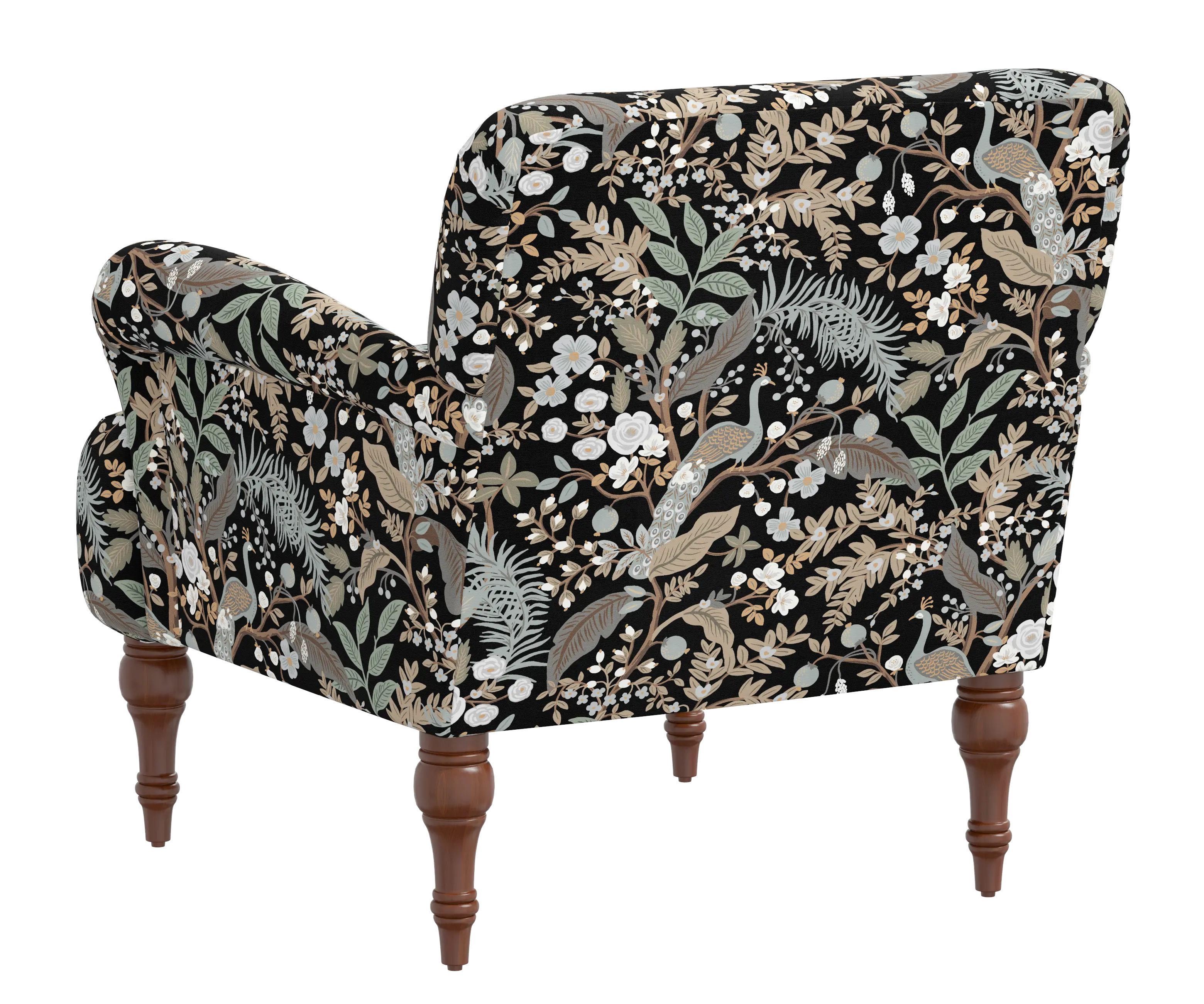RPC9305RPCPCBLKLCB Rifle Paper Co Elodie Peacock Black Accent Chair-4