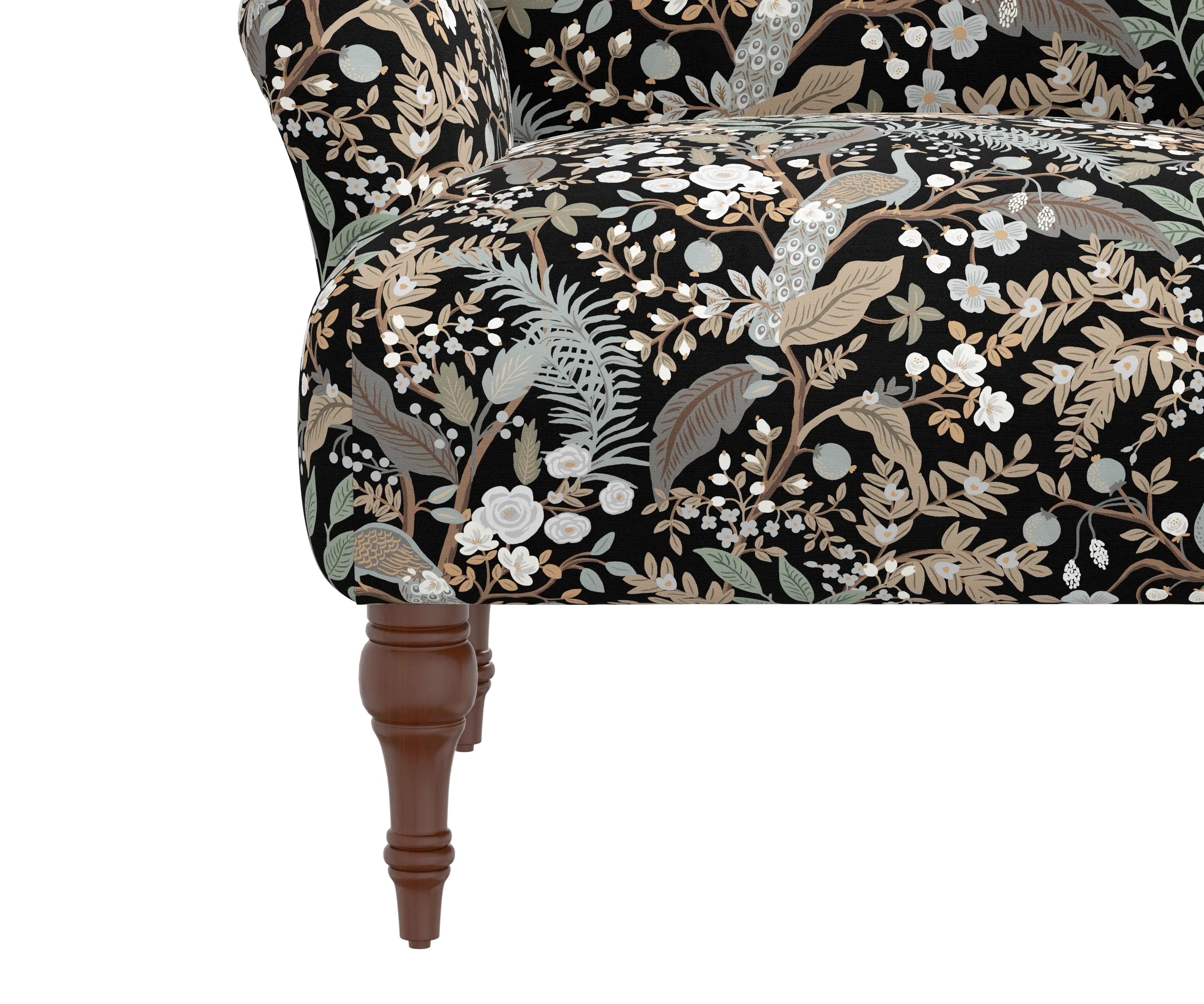 RPC9305RPCPCBLKLCB Rifle Paper Co Elodie Peacock Black Accent Chair-5