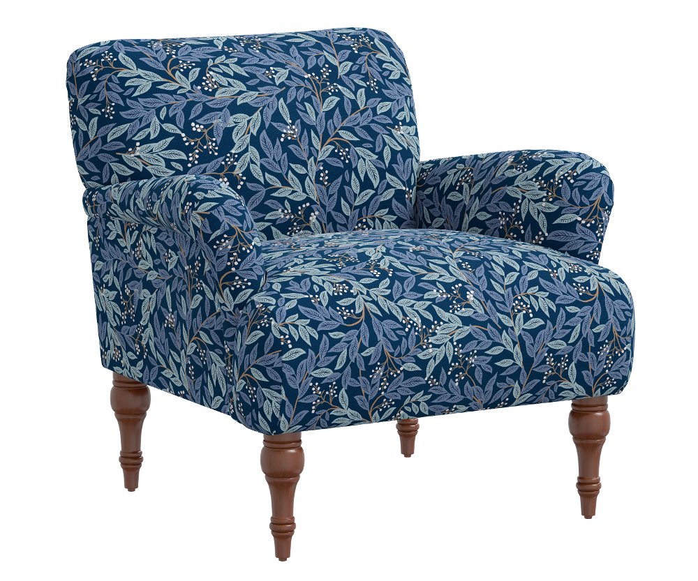Rifle Paper Co Elodie Willowberry Navy Accent Chair