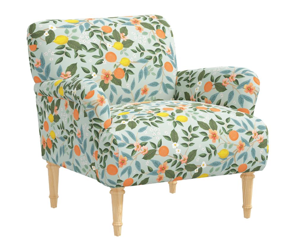 Rifle Paper Co Bristol Citrus Grove Mint Accent Chair