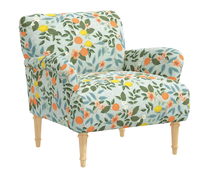 Rifle Paper Co Bristol Citrus Grove Mint Accent Chair