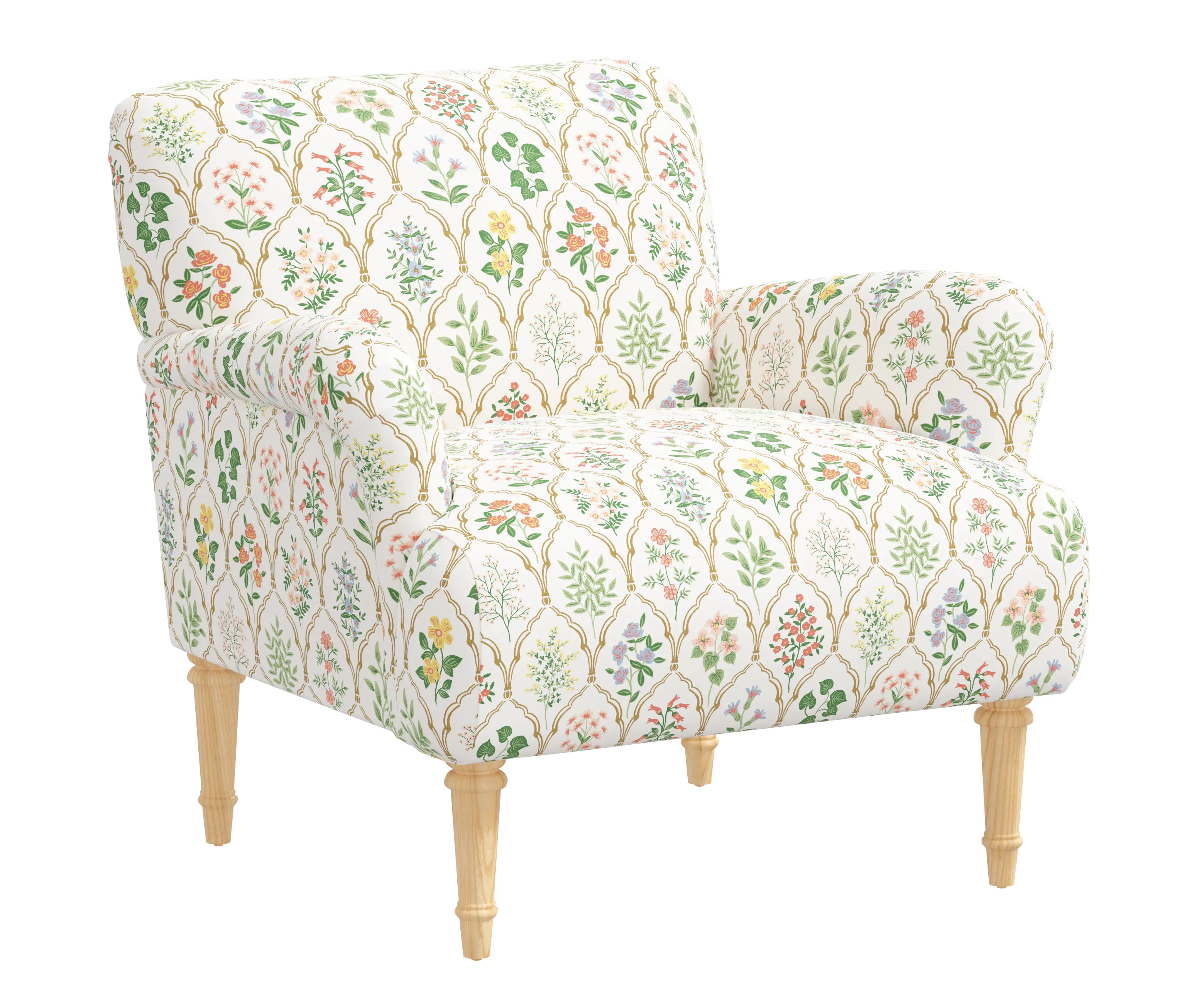 RPC9405NATRPCHWTMLTLCB Rifle Paper Co Bristol Hawthorn Multi Accent Chair-2