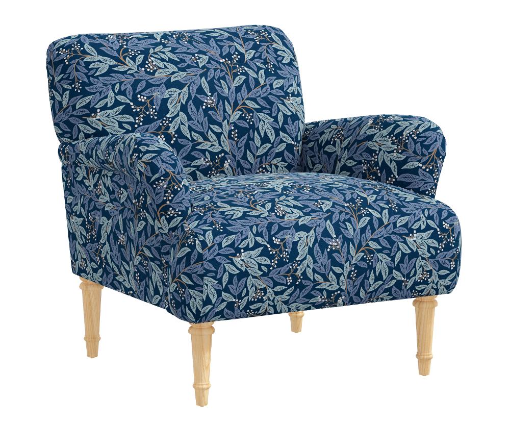 Rifle Paper Co Bristol Willowberry Navy Accent Chair