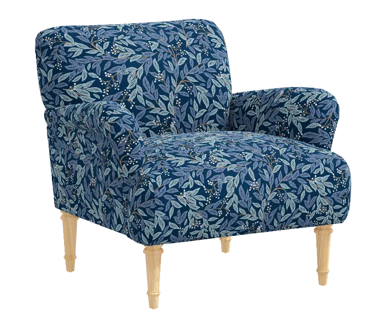 Rifle Paper Co Bristol Willowberry Navy Accent Chair