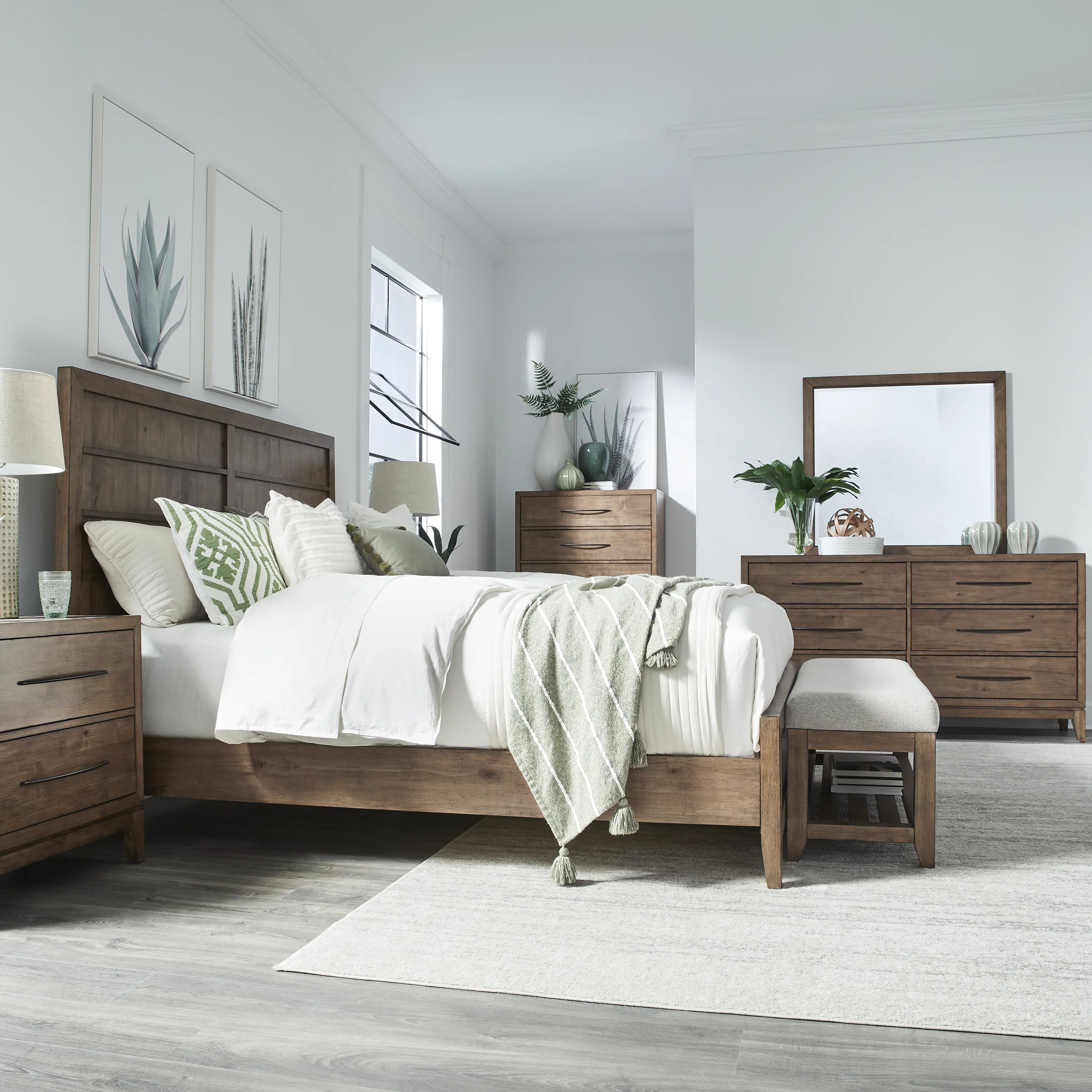 936-BR47 Shaker Lakes Brown Bench-2