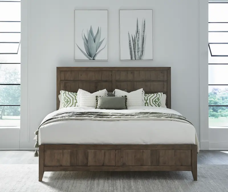 Shaker Lakes Brown Queen Bed