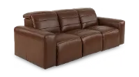 Matera Roast Brown Leather Power Reclining Sofa