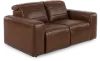 Matera Roast Brown Leather Power Reclining Loveseat