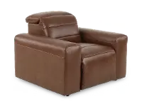 Matera Roast Brown Leather Power Recliner