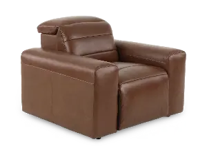 Matera Roast Brown Leather Power Reclining Sofa | RC Willey