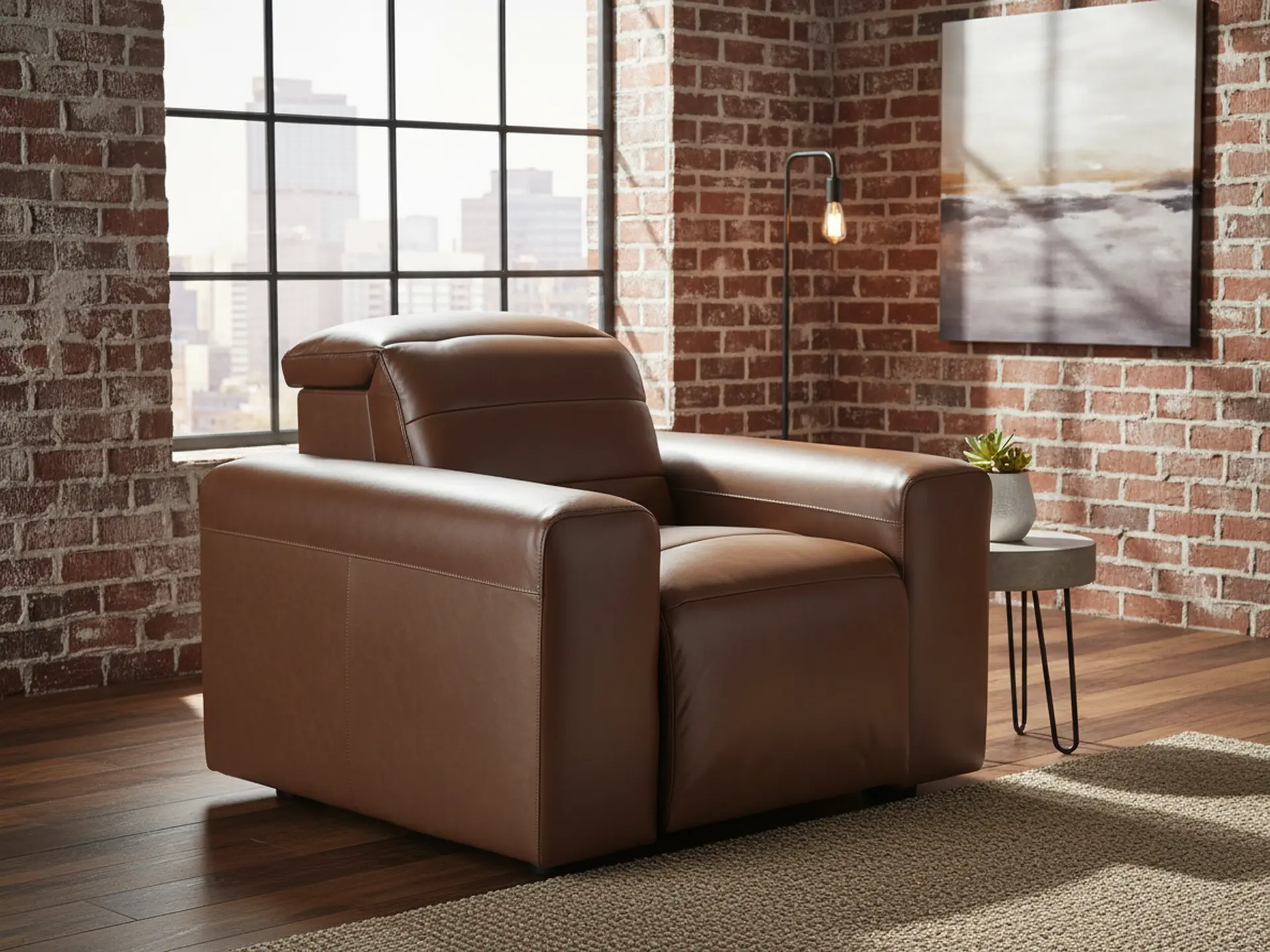 Matera Roast Brown Leather Power Recliner-9