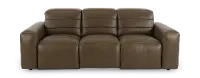 Matera Gray Brown Leather Power Reclining Sofa