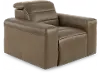 Matera Gray Brown Leather Power Recliner