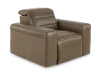 Matera Gray Brown Leather Power Recliner