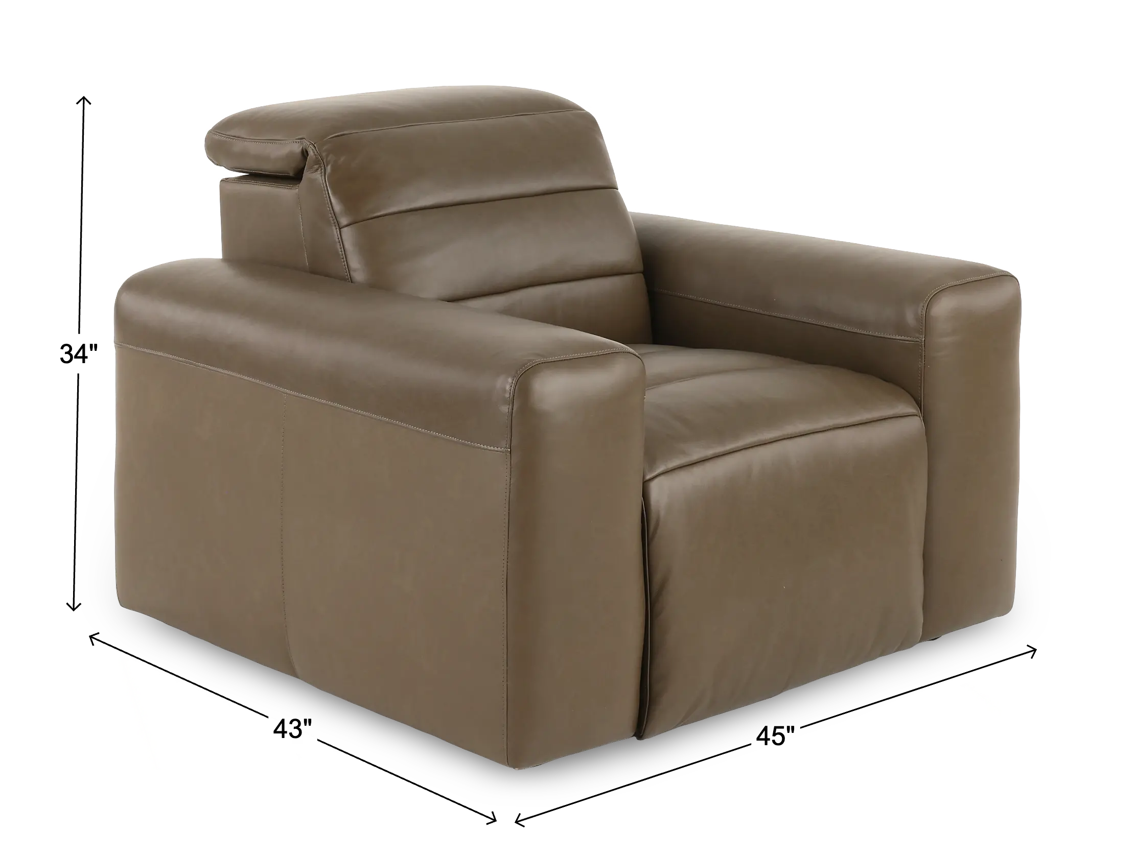 Matera Gray Brown Leather Power Recliner-3