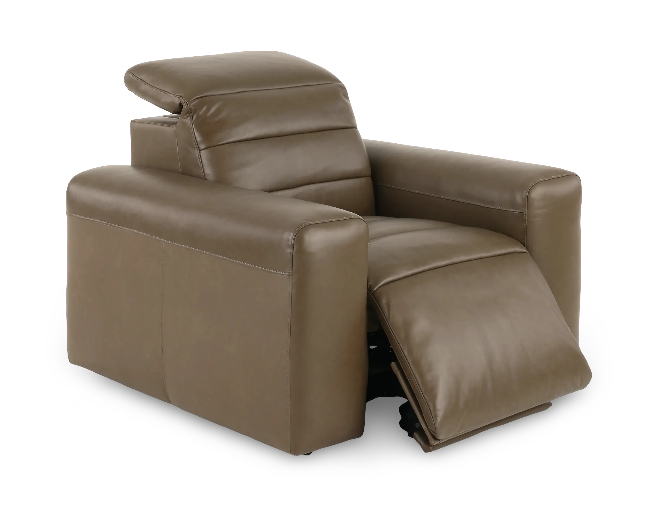 Matera Gray Brown Leather Power Recliner-5
