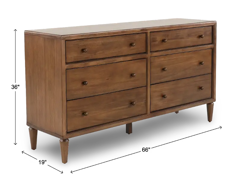 Langley Autumn Brown 6-Drawer Dresser | RC Willey