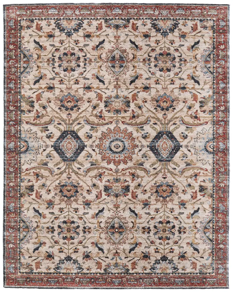 Pearson 8 x 10 Red and Ivory Area Rug