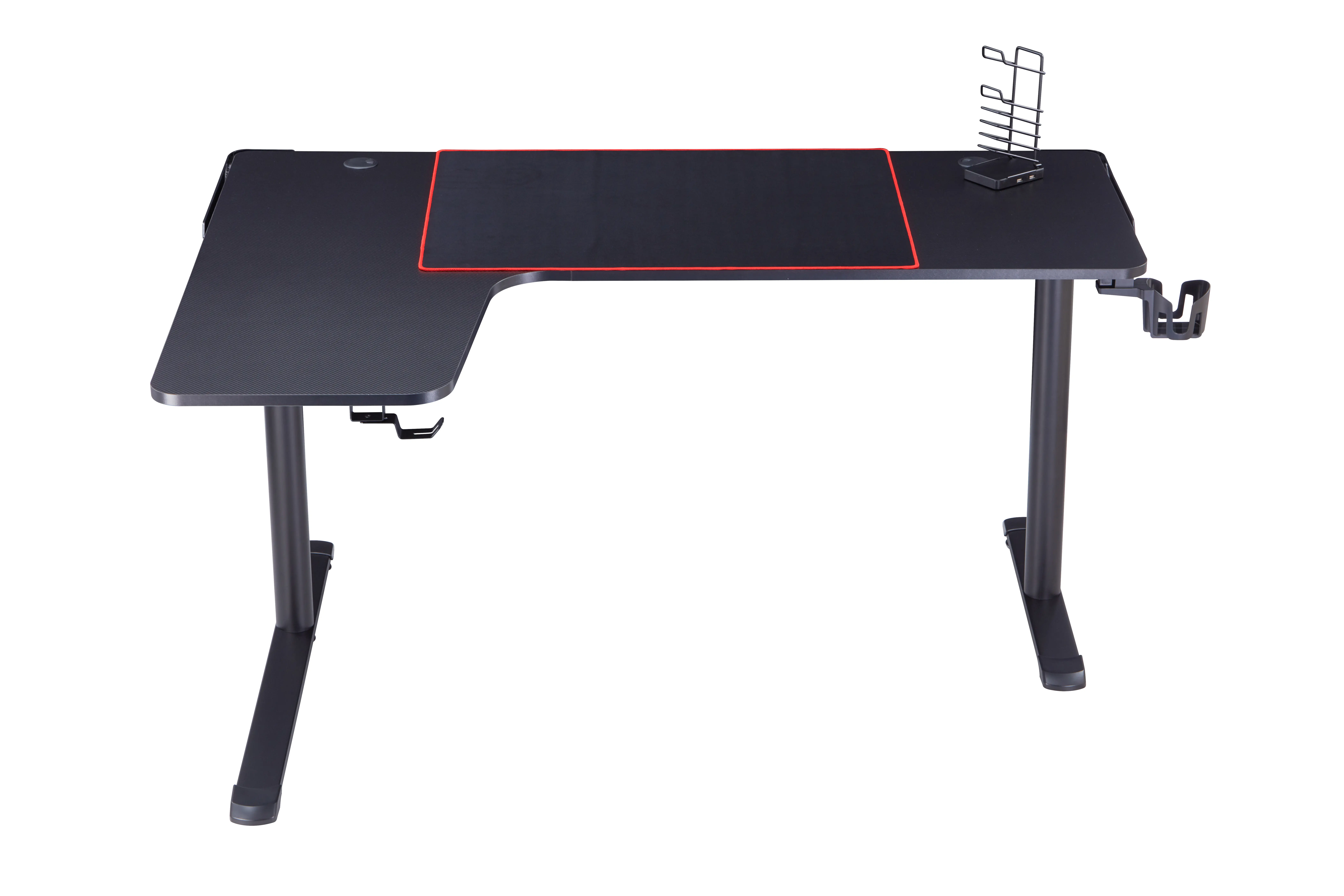 IDF-7031-BK Seward Carbon Fiber L-shaped Computer Desk in Black-1