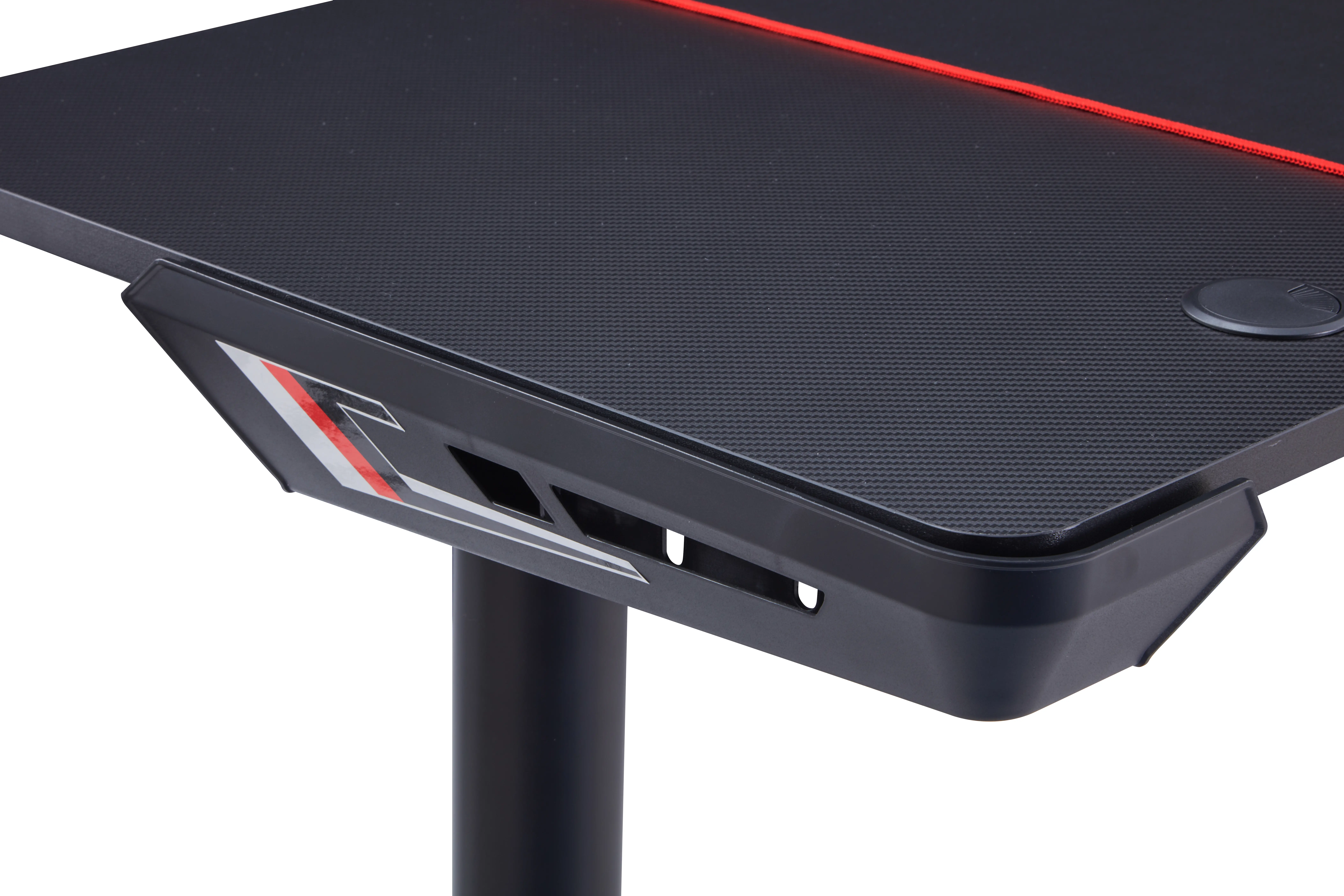 IDF-7031-BK Seward Carbon Fiber L-shaped Computer Desk in Black-6