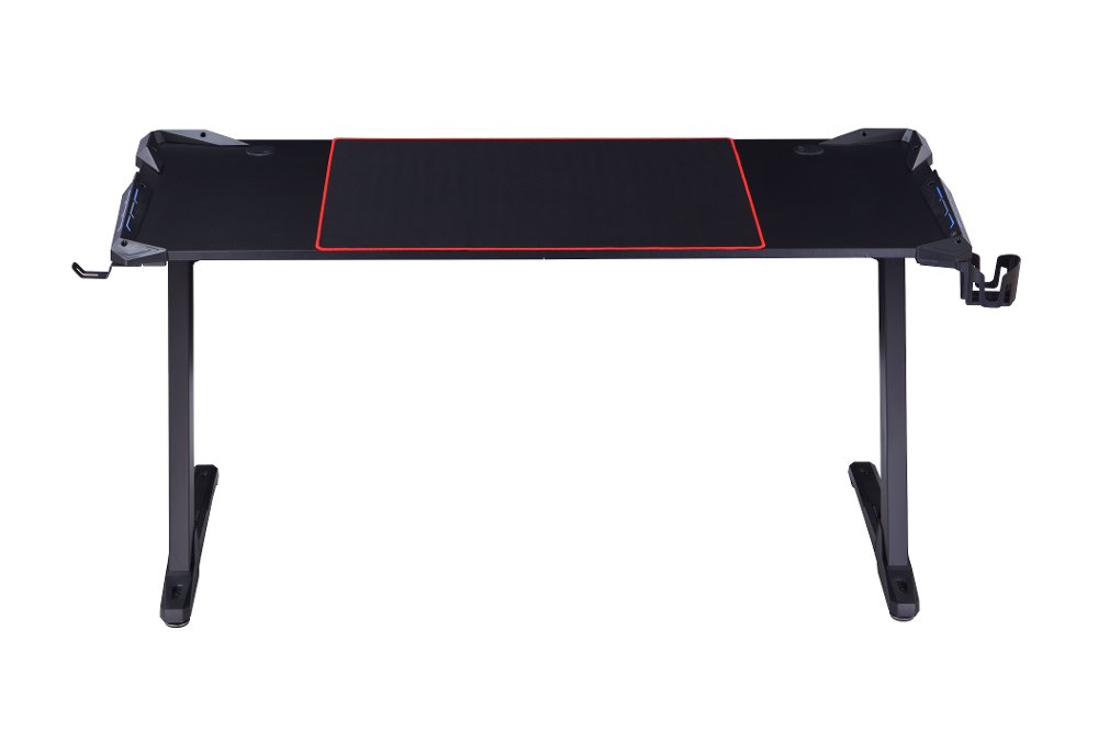 Monna Black Steel Framed Computer Desk with Mouse Pad