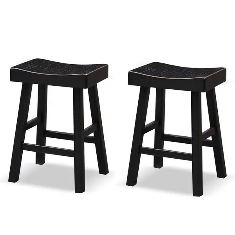 Longley Black Counter Height Stools, Set of 2