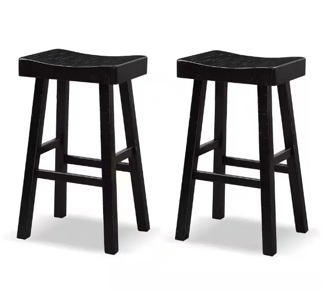 IDF-BR3001BK-29 Longley Black Bar Height Stools, Set of 2-1