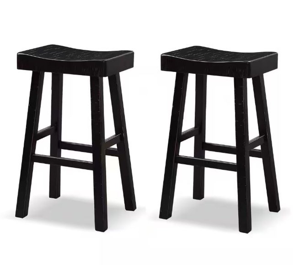 Longley Black Bar Height Stools Set of 2