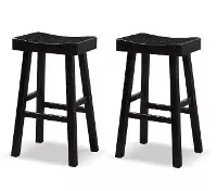 IDF-BR3001BK-29 Longley Black Bar Height Stools, Set of 2