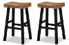 IDF-BR3001BR-29 Longley Oak Bar Height Stools, Set of 2